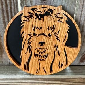 Mathena’s Woodcraft Yorkshire Terrier Wood Wall Plaque Size 8”